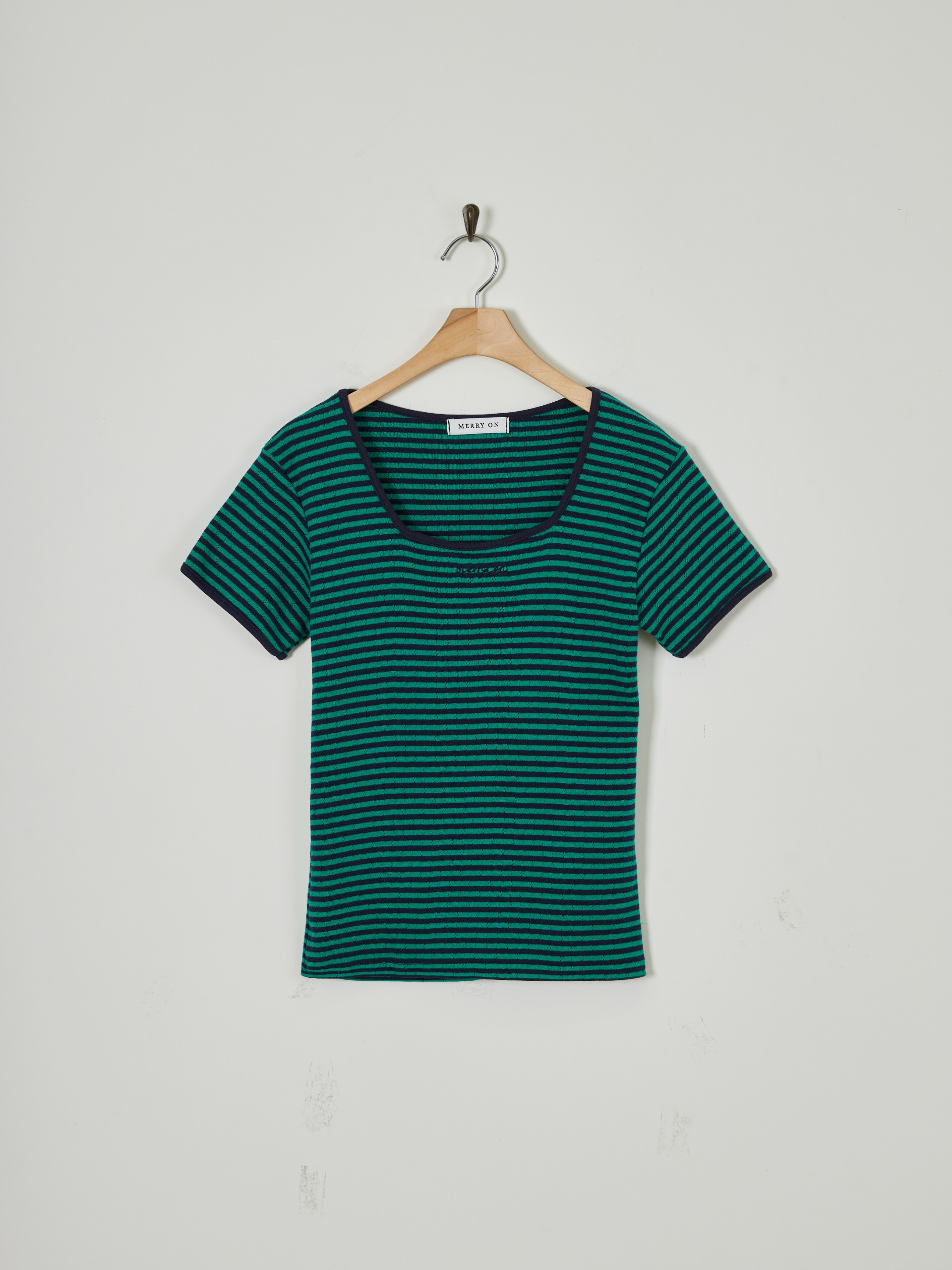 Peter Stripe T-shirt [GREEN] [Departure today]