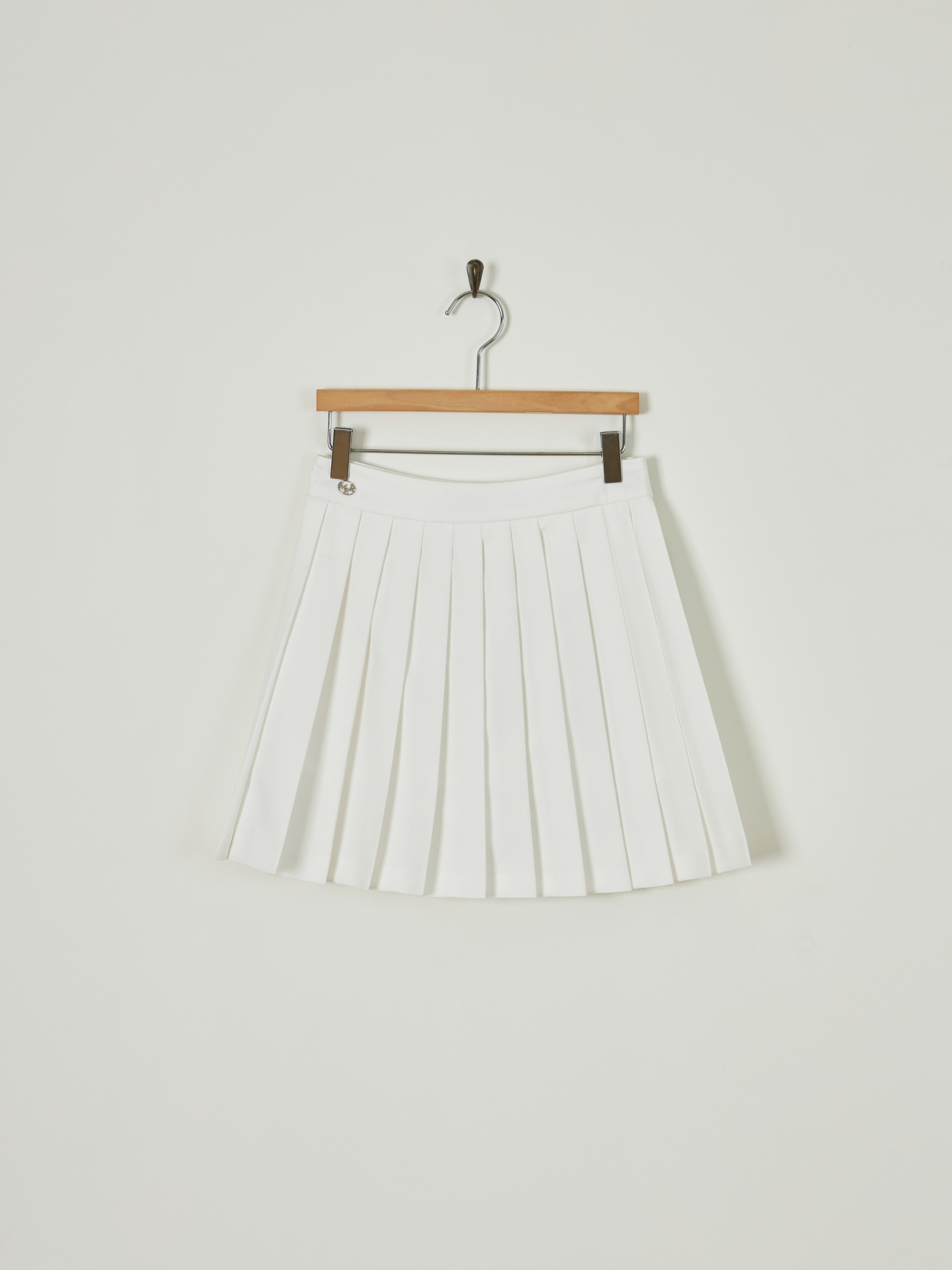 Pavé pleated skirt[IVORY][Departure today]